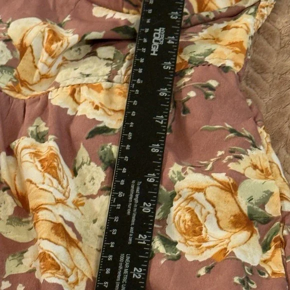 Band Of‎ Gypsies Womens XL Pink Floral Jumpsuit Padded Bust built in bra Cottage - Picture 6 of 11